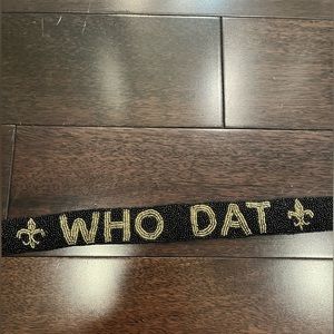WHO DAT SAINTS BEADED PURSE STRAP